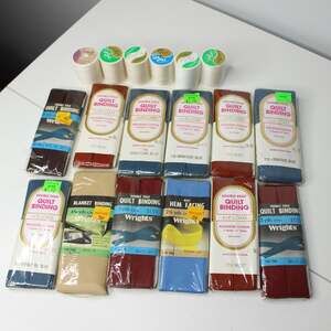 Wrights Vtg Sewing Trim Bias Tape Quilt Blanket Binding Sewing Notions Lot Of 12